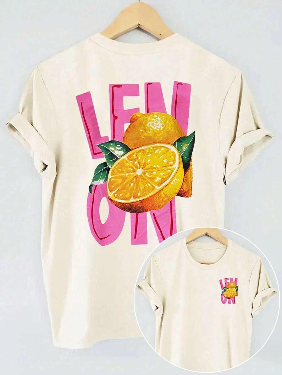 T-SHIRT Z NADRUKIEM NA TYLE