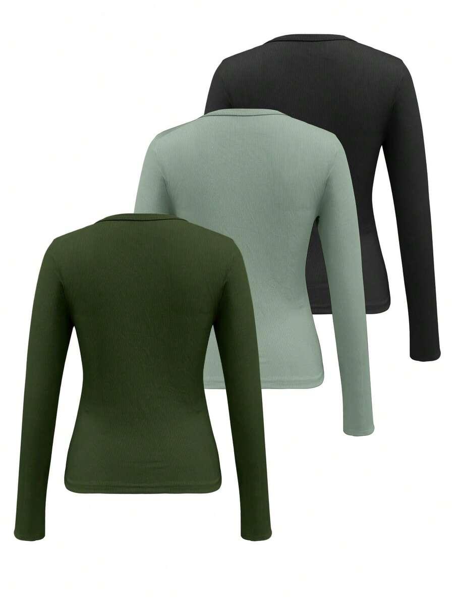 prążkowana bluzka 2-pack