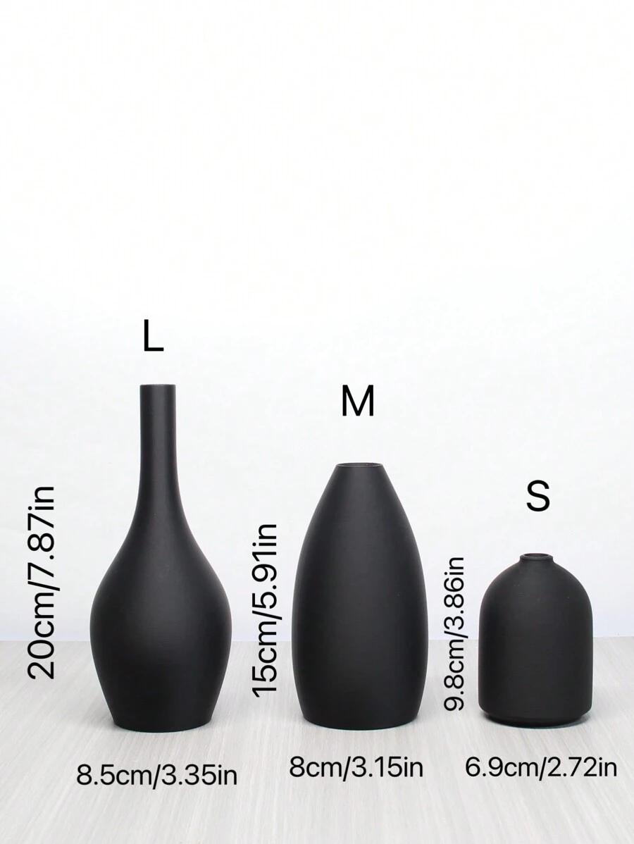 CZARNY WAZON NA KWIATY 3-PACK