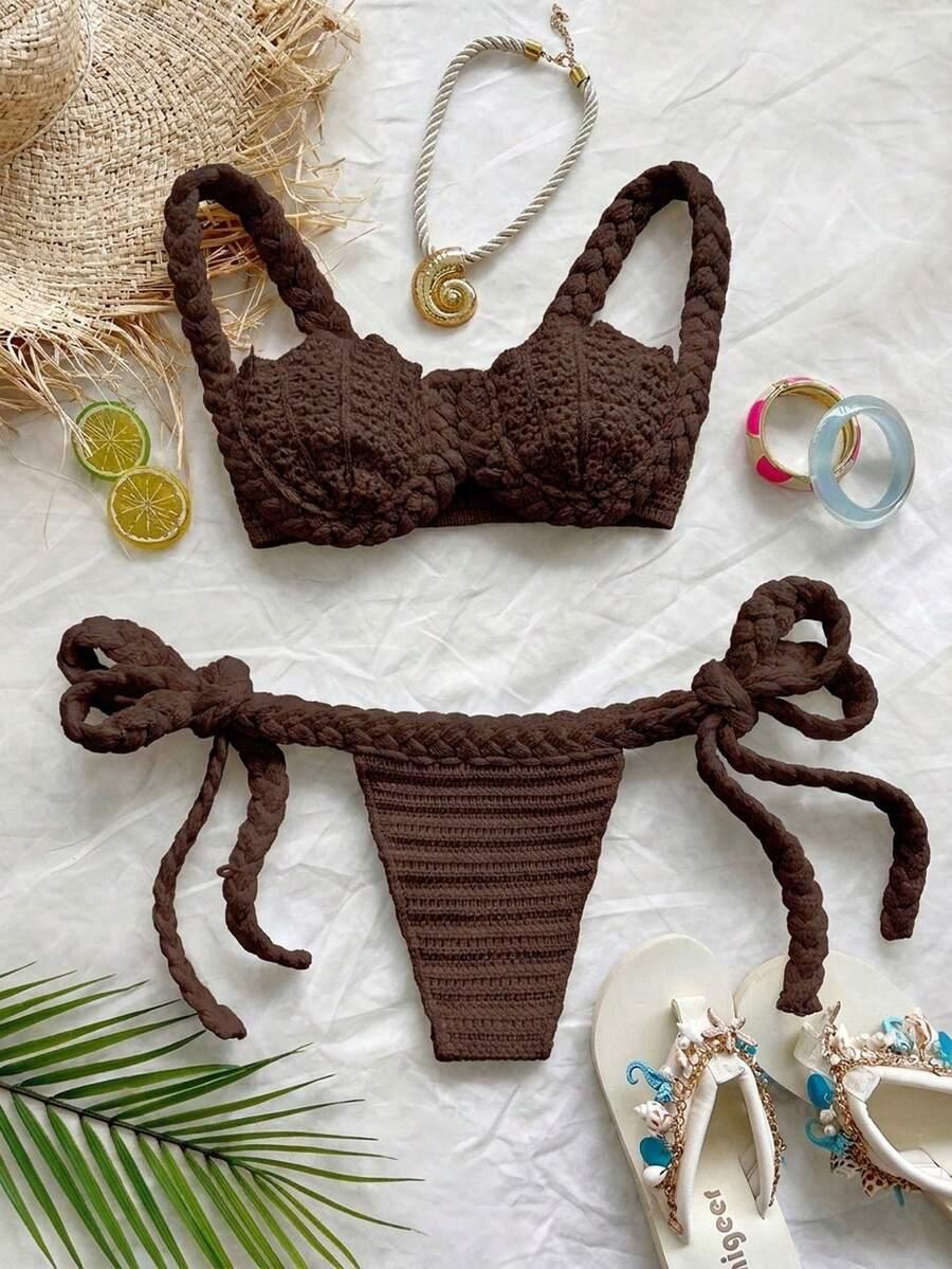 brązowy dół od bikini
