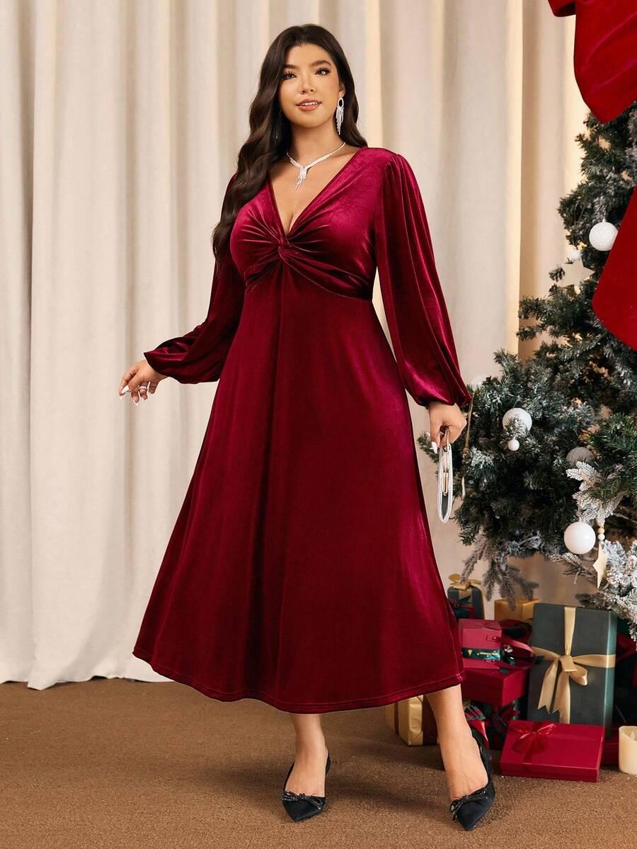 Burgundowa maxi sukienka 