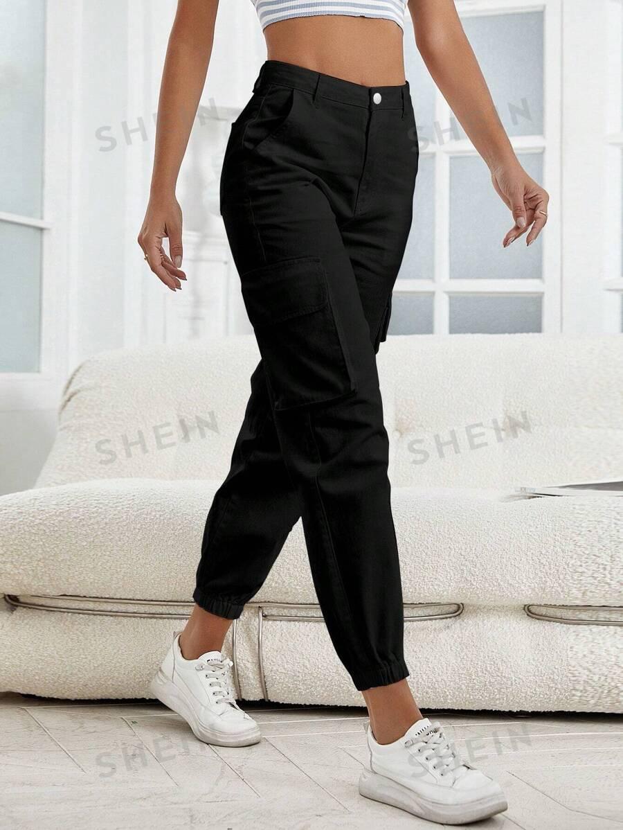 CZARNE SPODNIE JEANS KIESZENIE