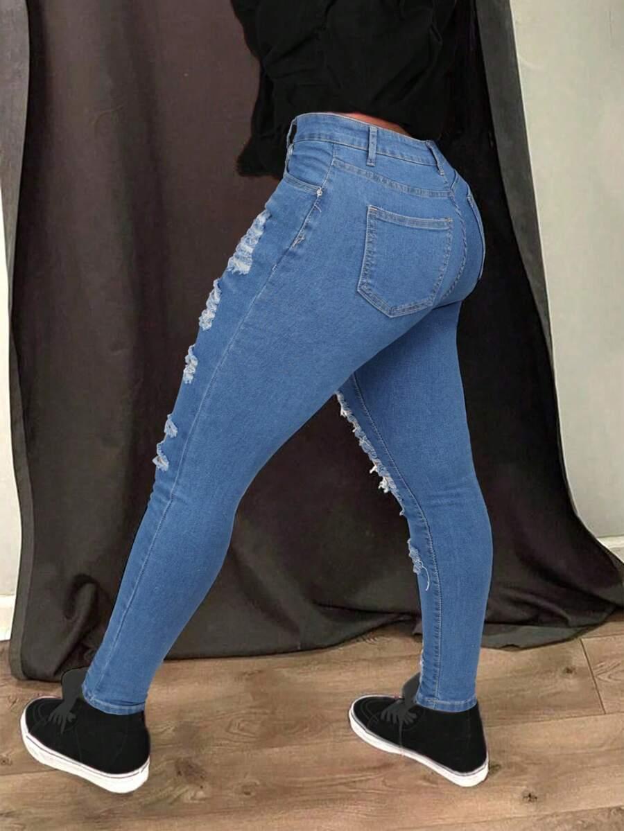 SPODNIE RIPPED JEANS