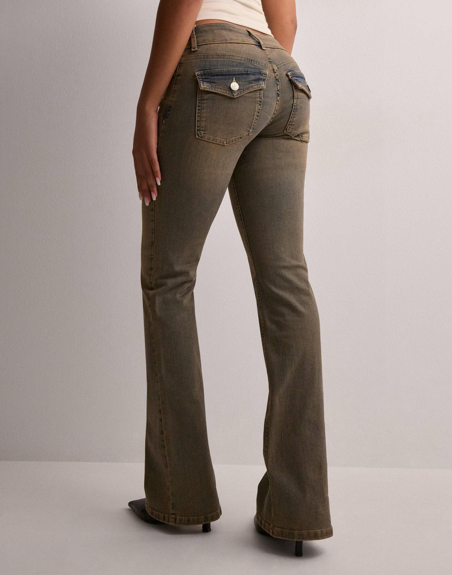 spodnie bootcut jeasn z niskim stanem vintage