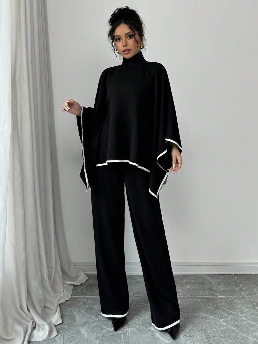 SWETER SPODNIE DZIANINOWY KOMPLET