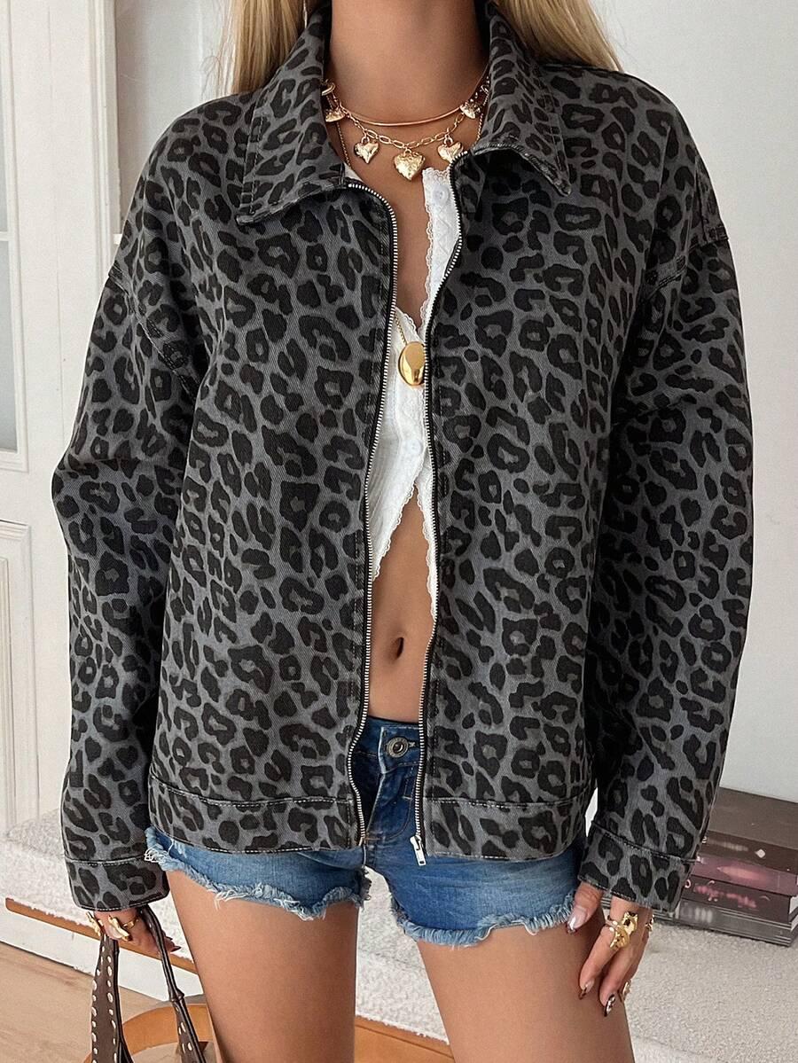 KURTKA jeans ANIMAL PRINT