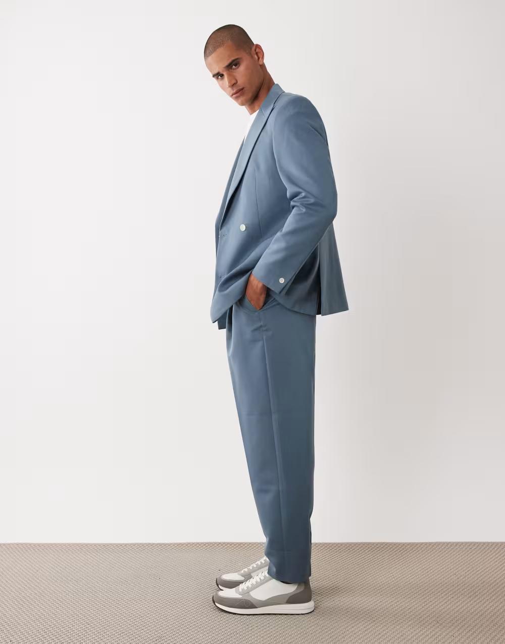 NIEBIESKIE ELEGANCKIE SPODNIE
