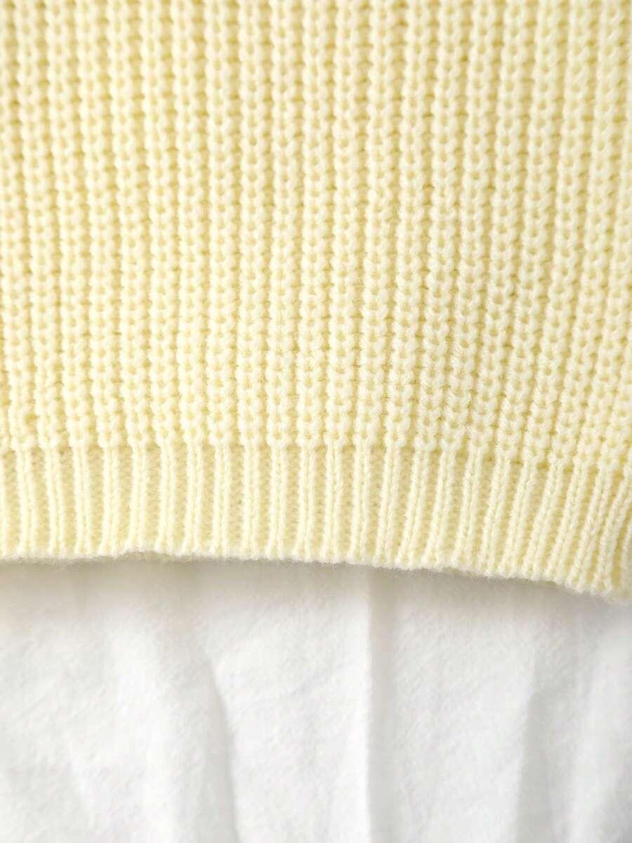 ŻÓŁTY SWETER OKRĄGŁY DEKOLT