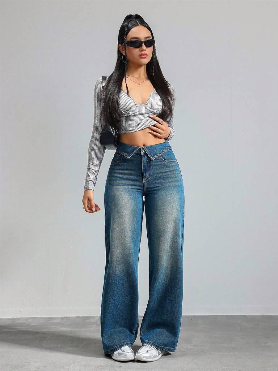 NIEBIESKIE SPODNIE JEANS