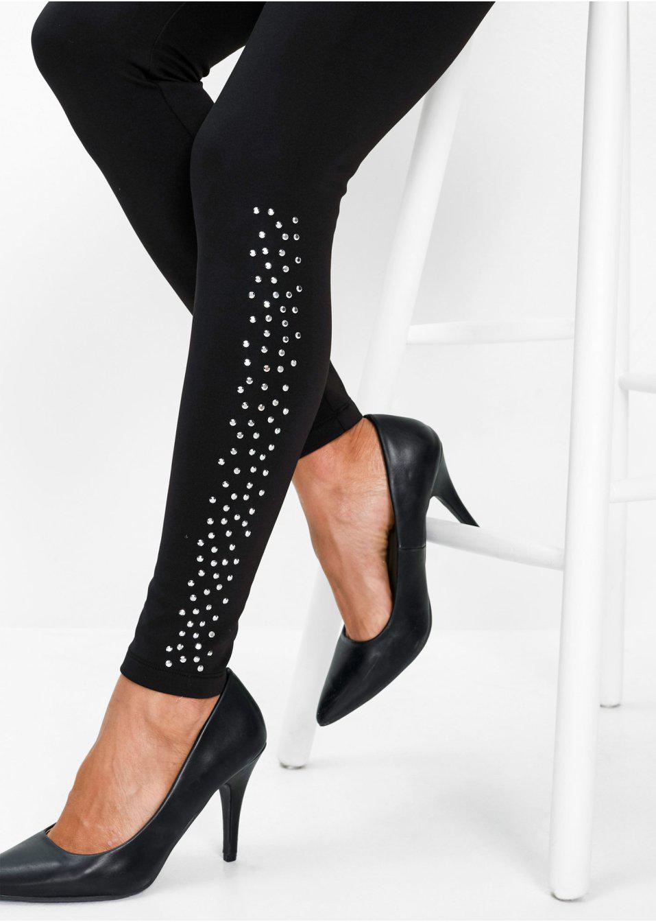 CZARNE LEGGINSY ZDOBIENIE