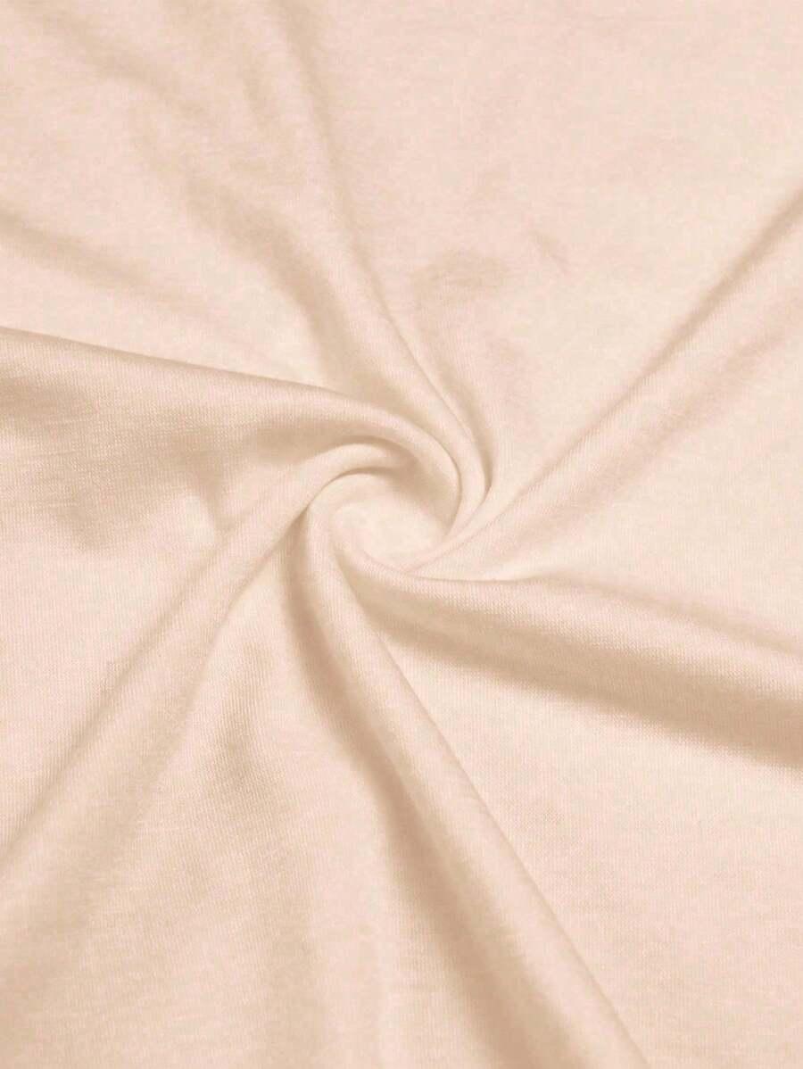 KREMOWY T-SHIRT V-NECK