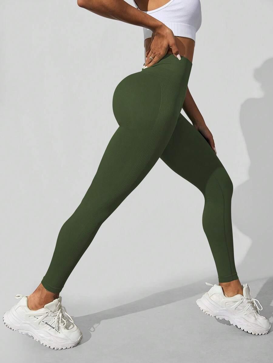 zielone legginsy wysoki stan 