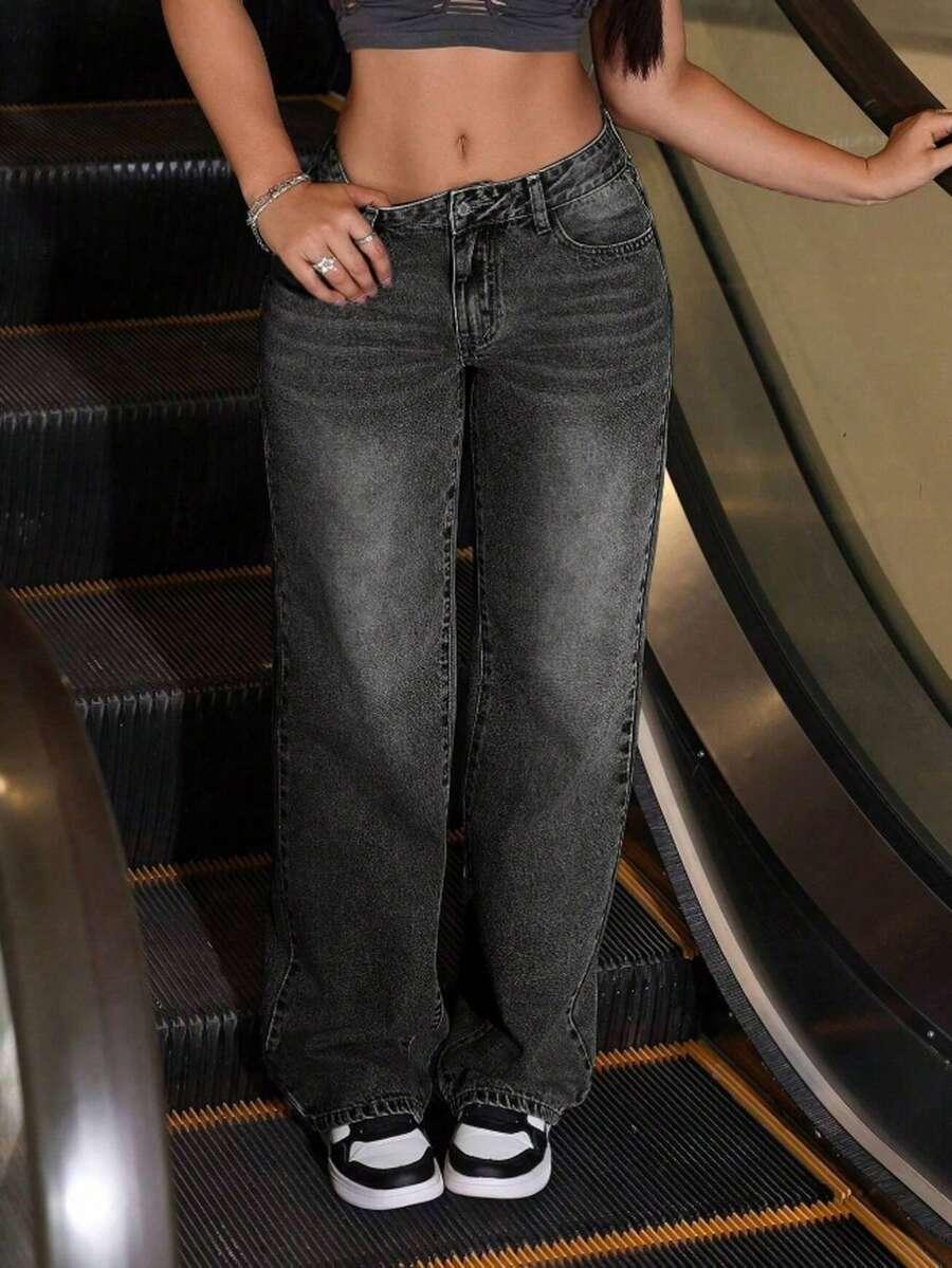 czarne spodnie jeans 
