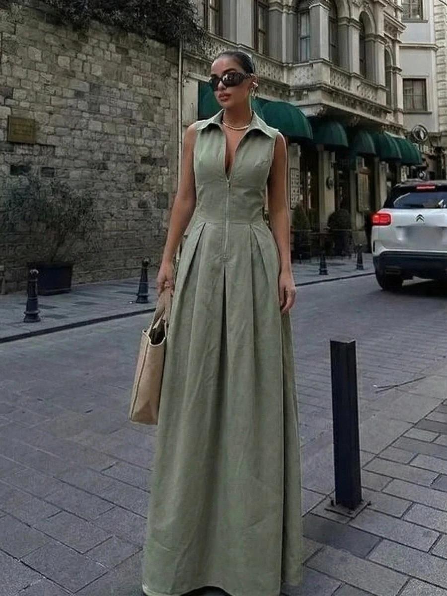 zielona maxi sukienka