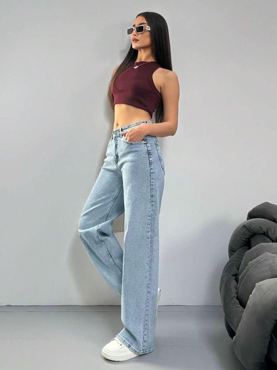 NIEBIESKIE SPODNIE JEANS