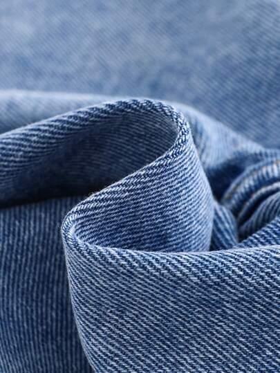 niebieskie spodnie jeans kokardy 