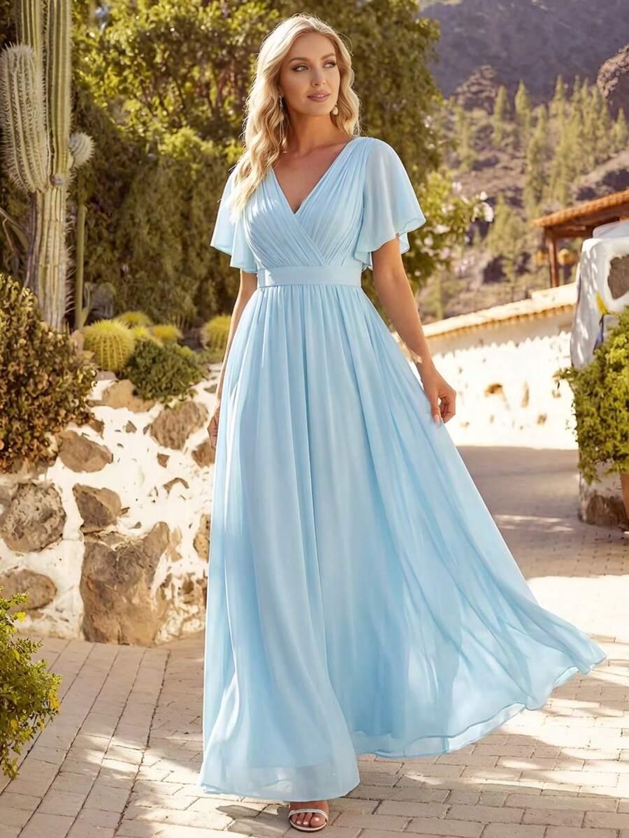 niebieska maxi sukienka