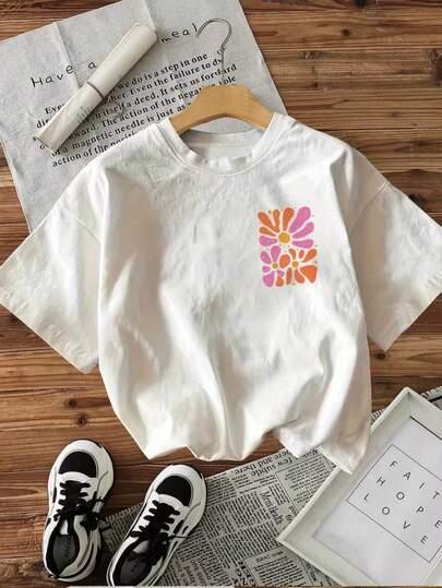 biały t-shirt nadruk
