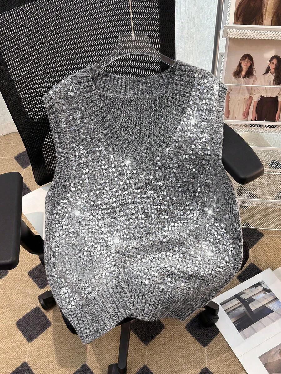 sweter bez rękawów
