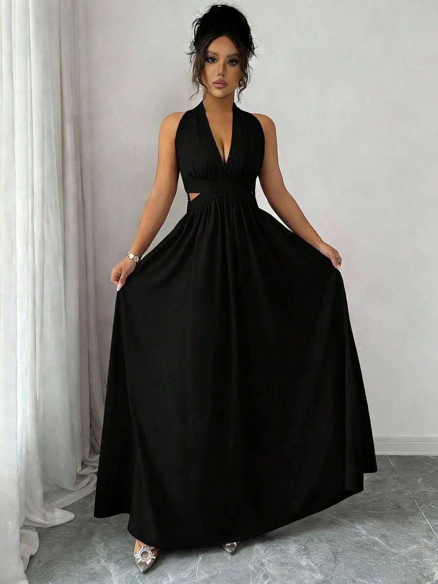 czarna maxi sukienka
