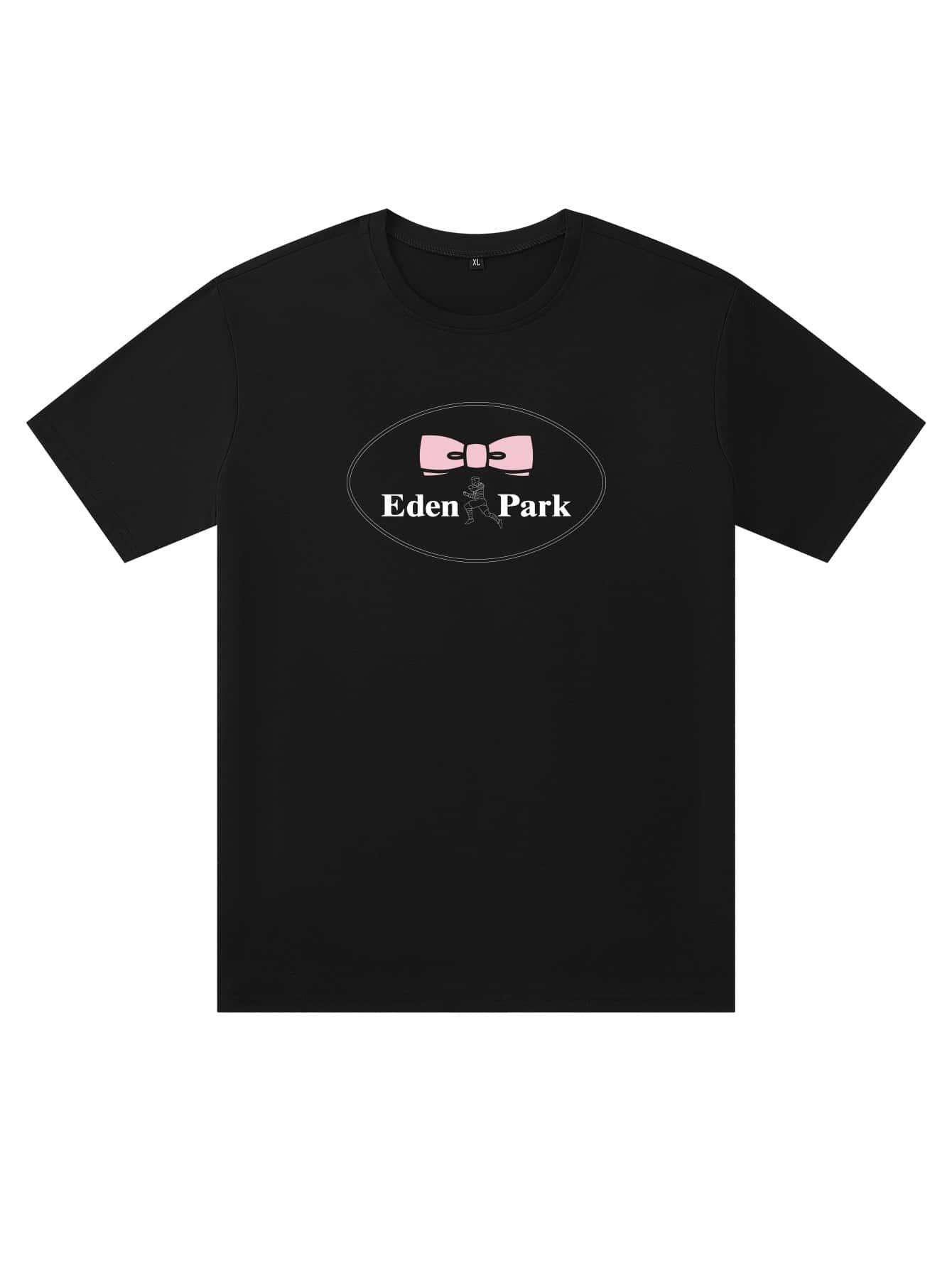 CZARNY T-SHIRT NADRUK 