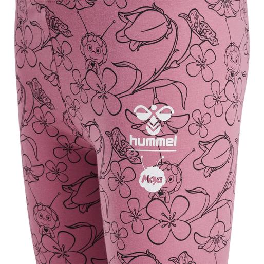 klasyczne różowe legginsy nadruk kwiaty logo
