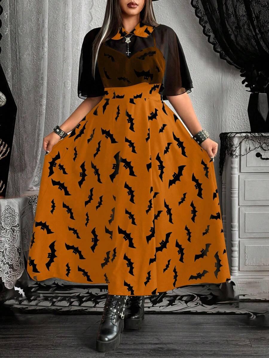 KOMPLET SUKIENKA I TOP HALLOWEEN 