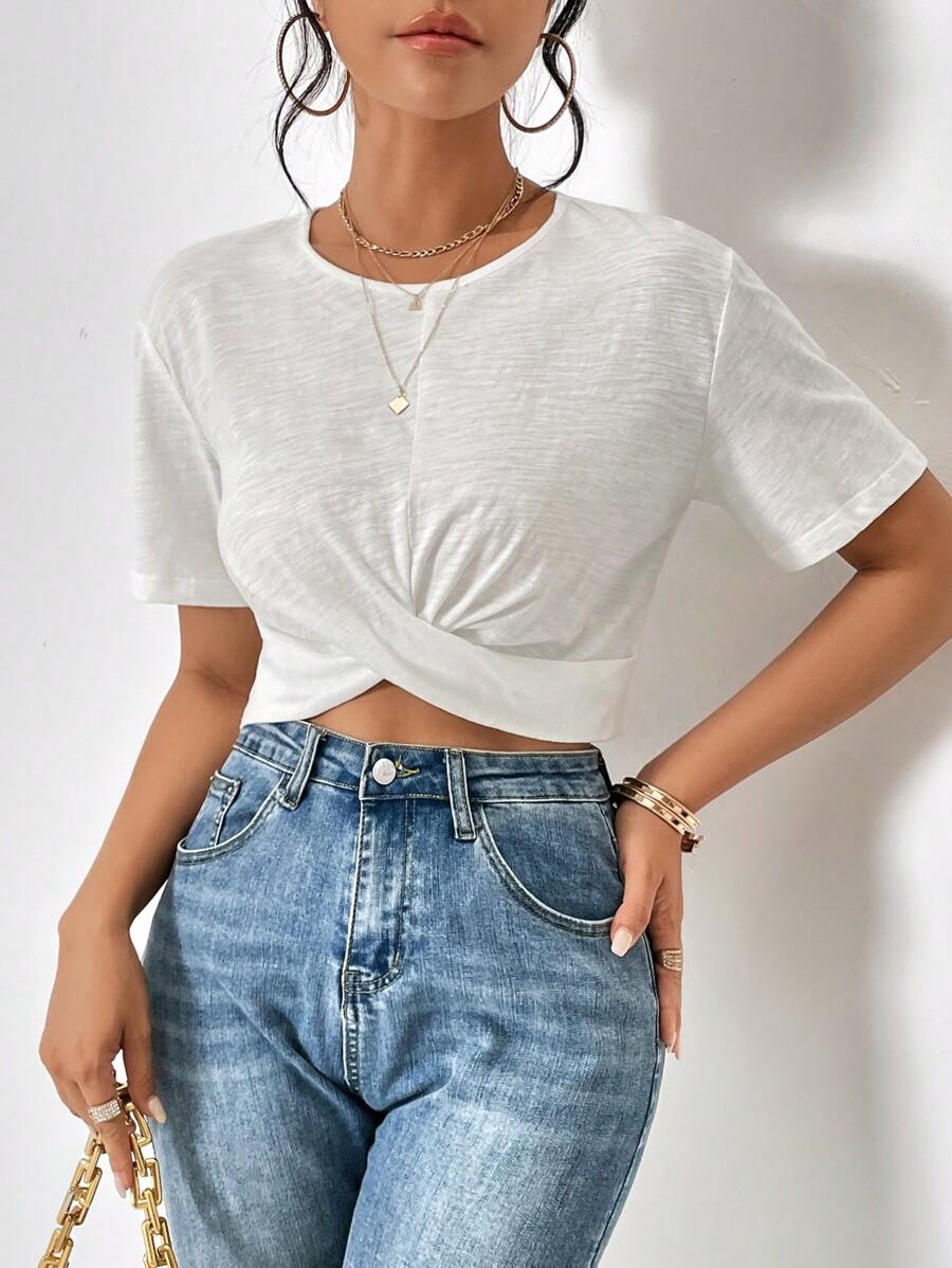 BIAŁY CROP TOP 