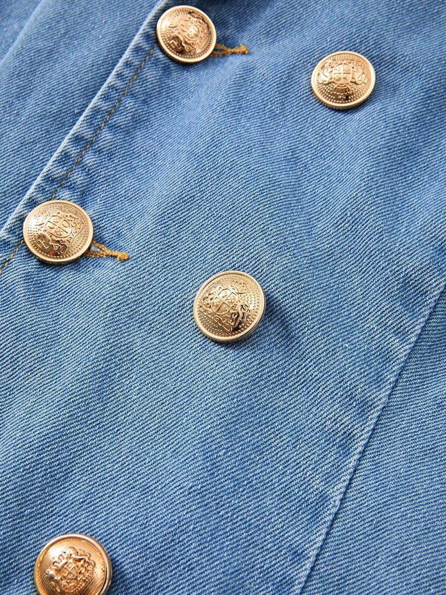 niebieski kombinezon jeans 