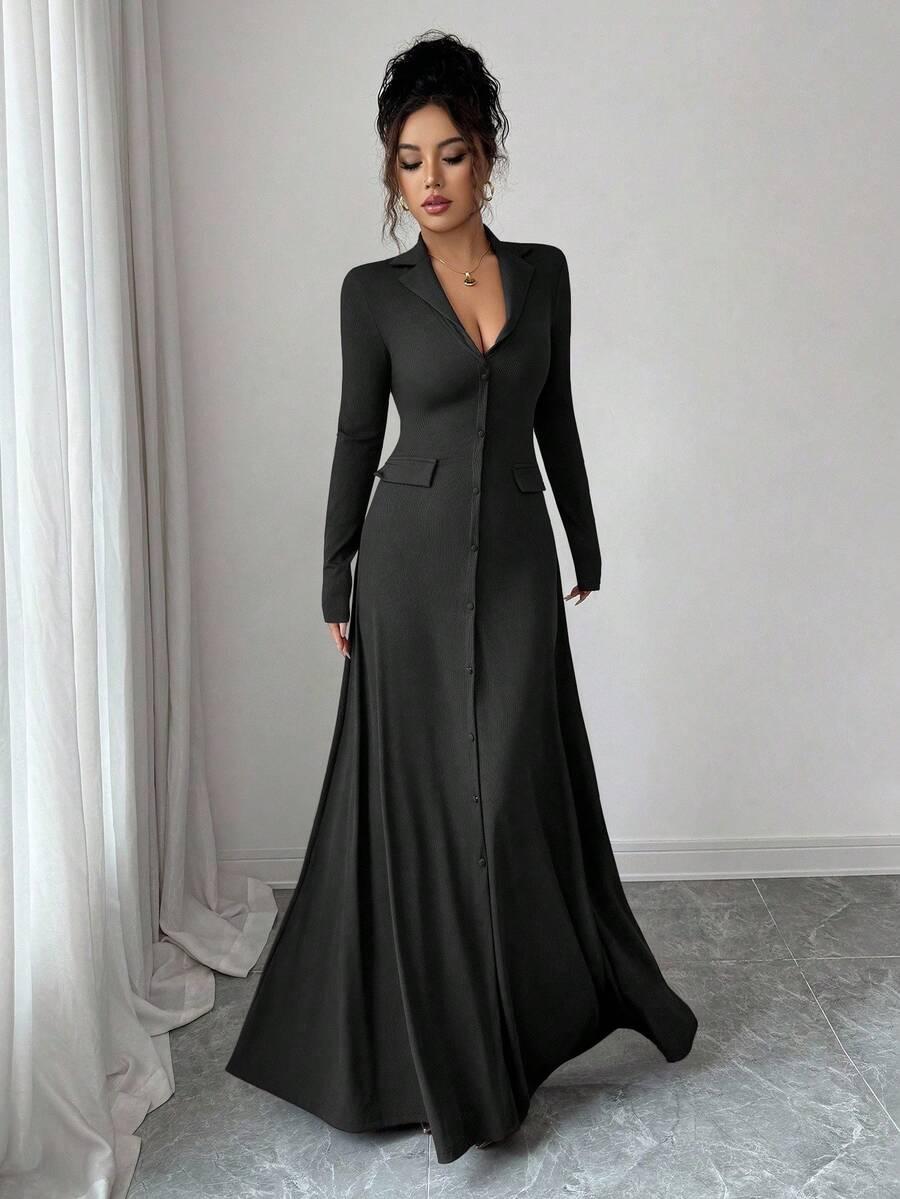 czarna maxi sukienka