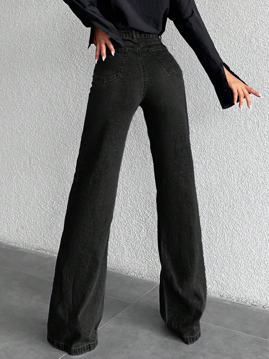 CZARNE SPODNIE JEANS