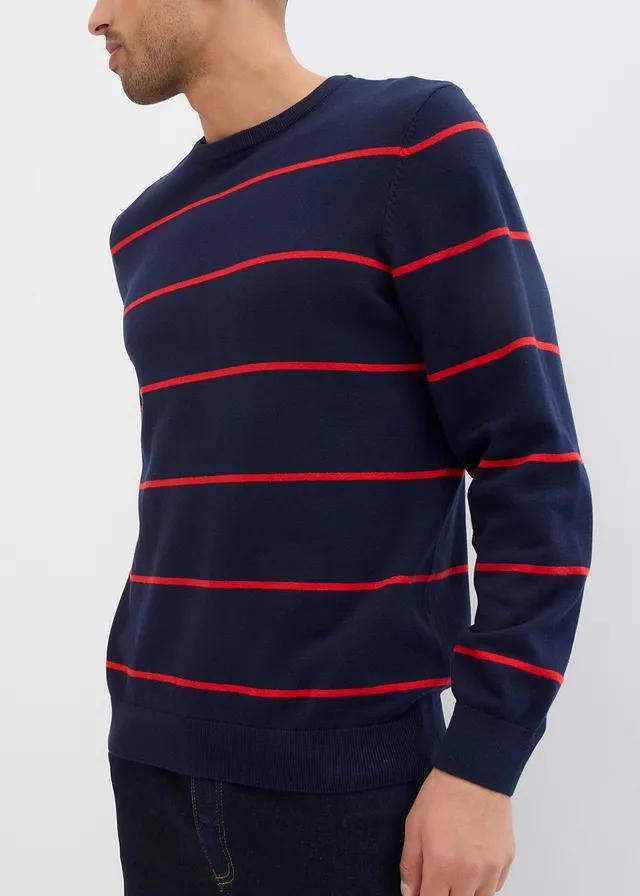 SWETER MĘSKI BAWEŁNIANY W PASKI