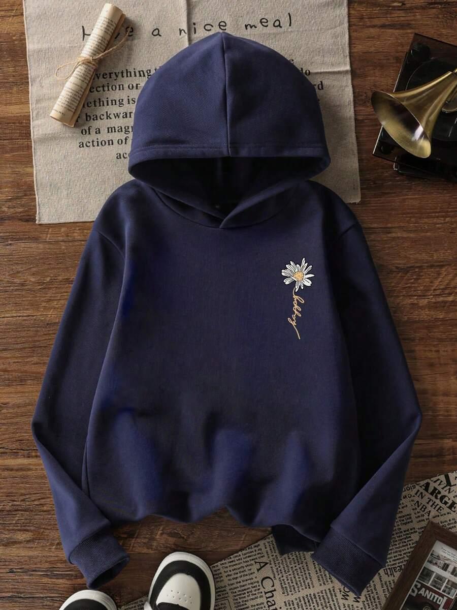 GRANATOWA BLUZA NADRUK