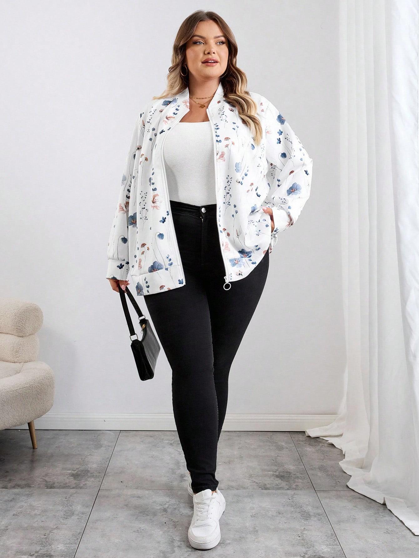 BLUZA ROZPINANA W KWIATOWY WZÓR