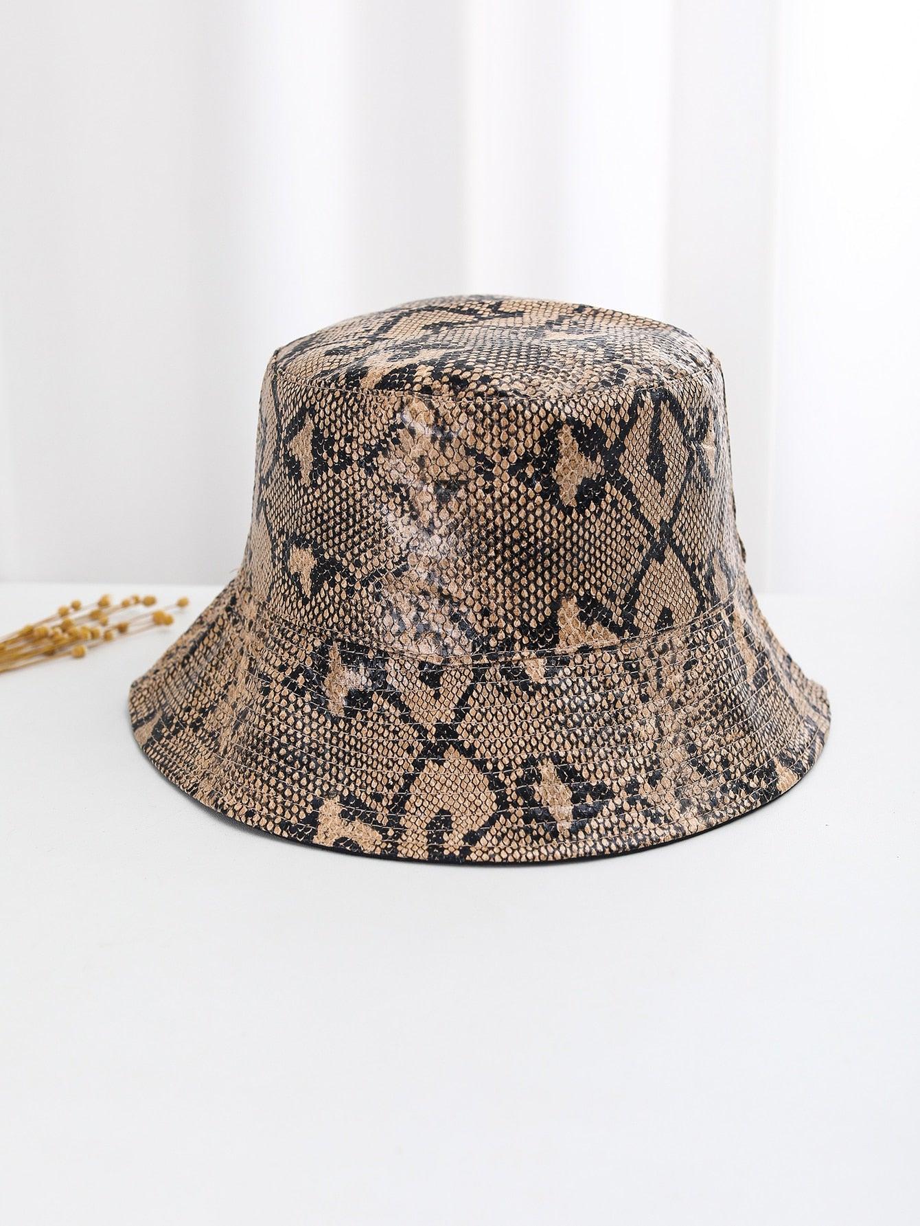 KAPELUSZ BUCKET ANIMAL PRINT IMITACJA SKÓRY