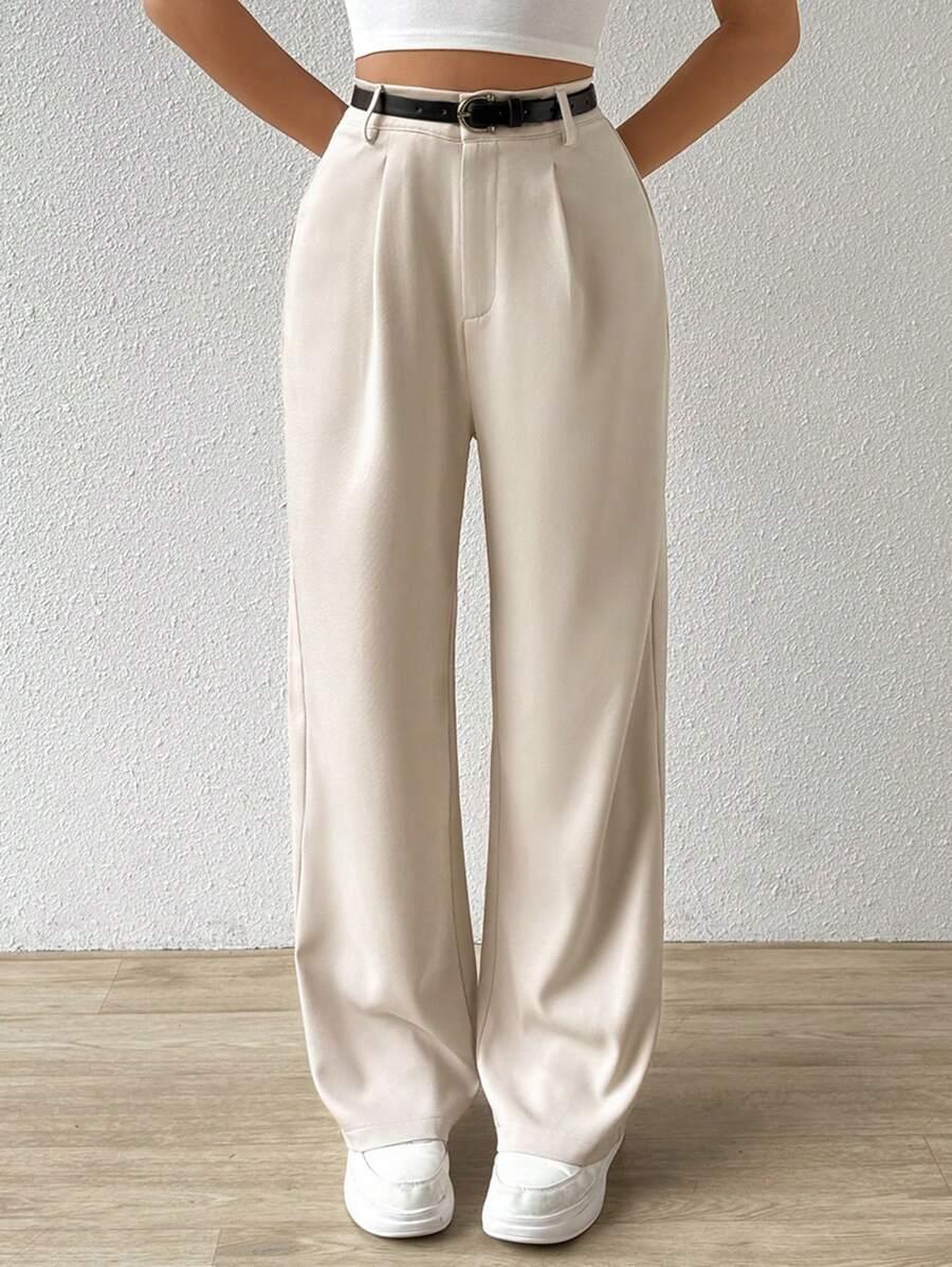 BEŻOWE ELEGANCKIE SPODNIE 