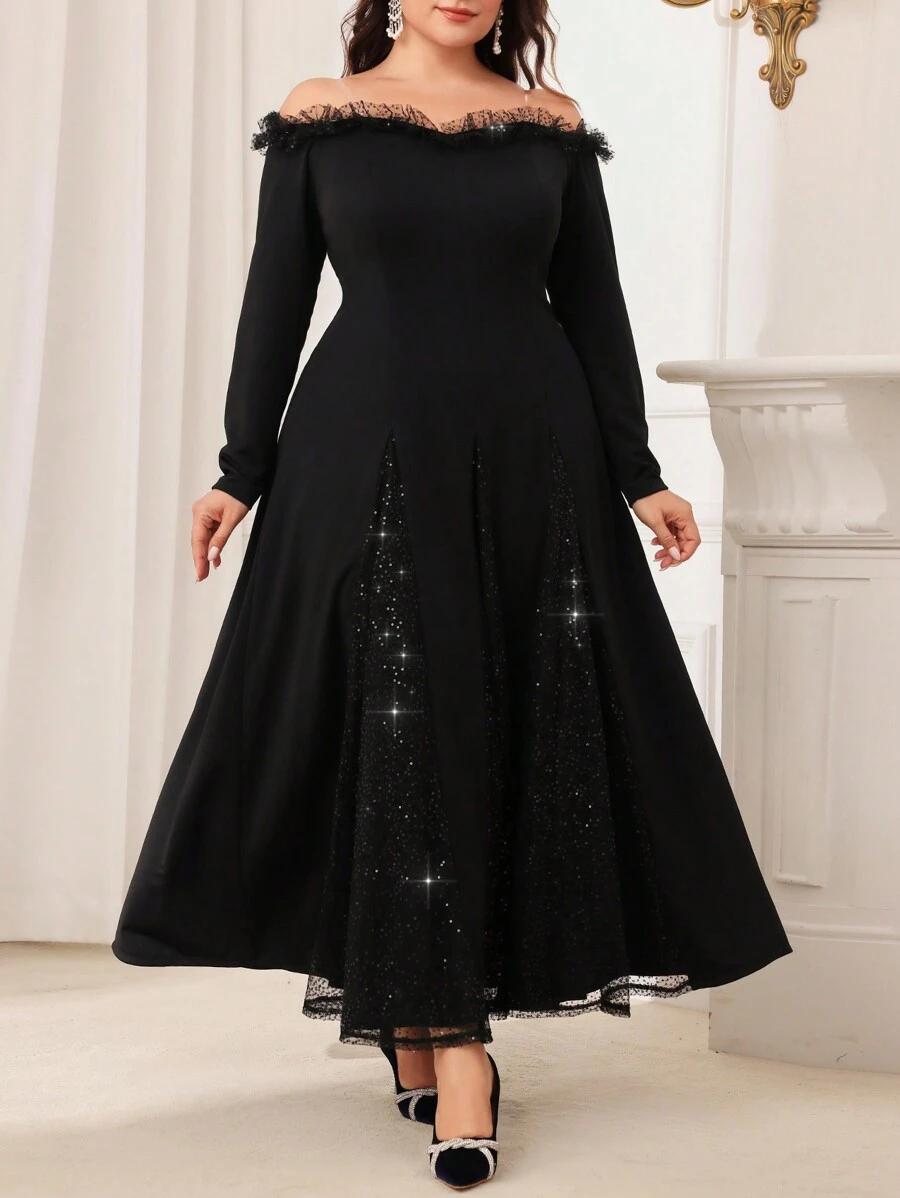 ELEGANCKA SUKIENKA MIDI Z ODKRYTYMI RAMIONAMI