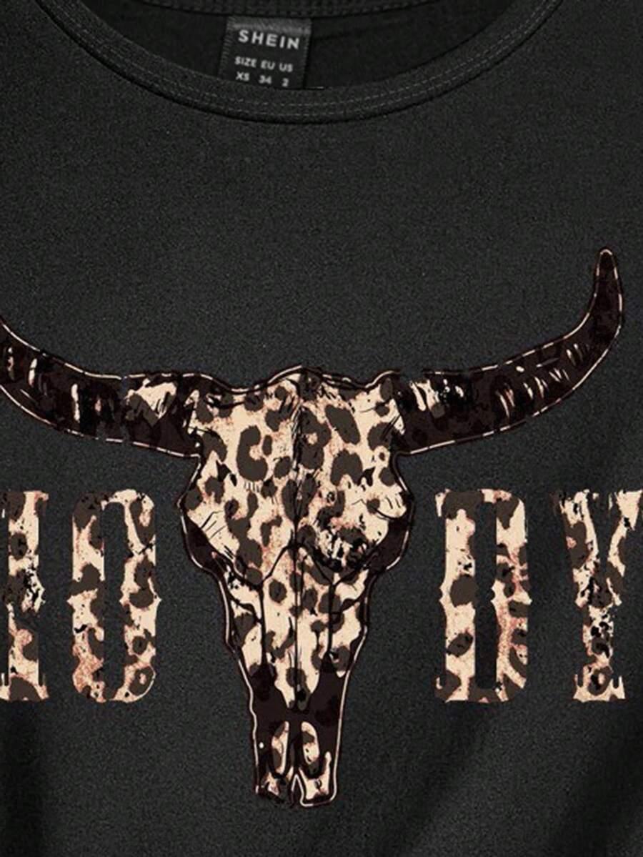 CZARNY T-SHIRT PRINT