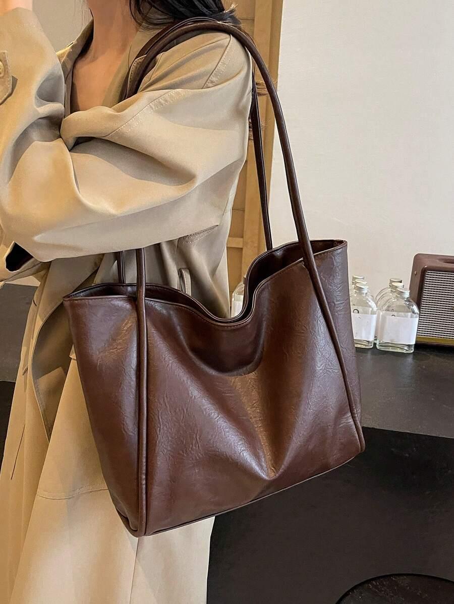 BRĄZOWA TOREBKA IMITACJA SKÓRY