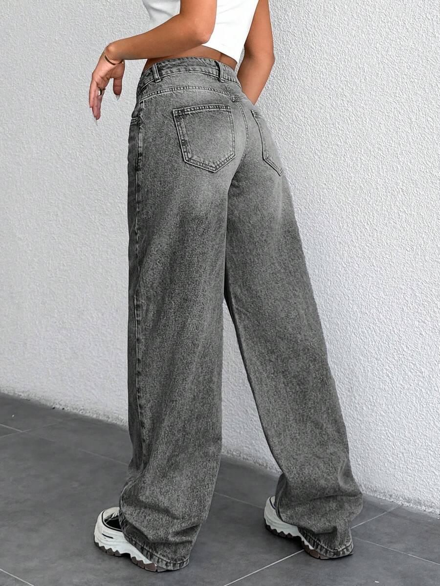 SZARE SPODNIE JEANS