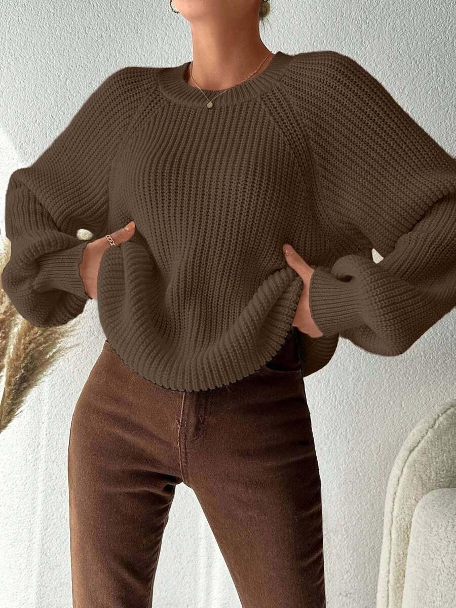 brązowy sweter oversize