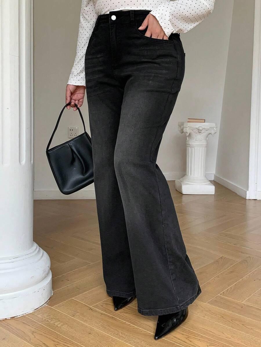 CZARNE SPODNIE JEANS