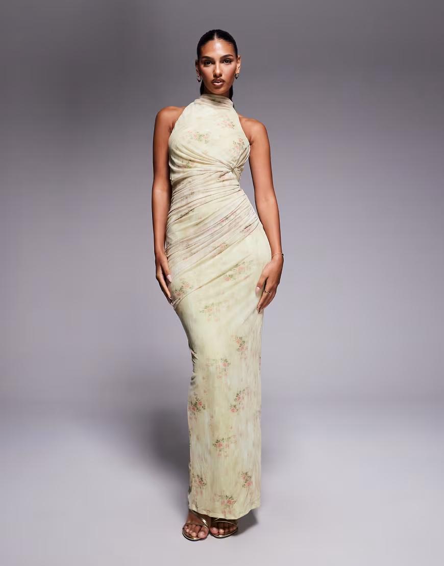ZIELONA MAXI SUKIENKA PRINT