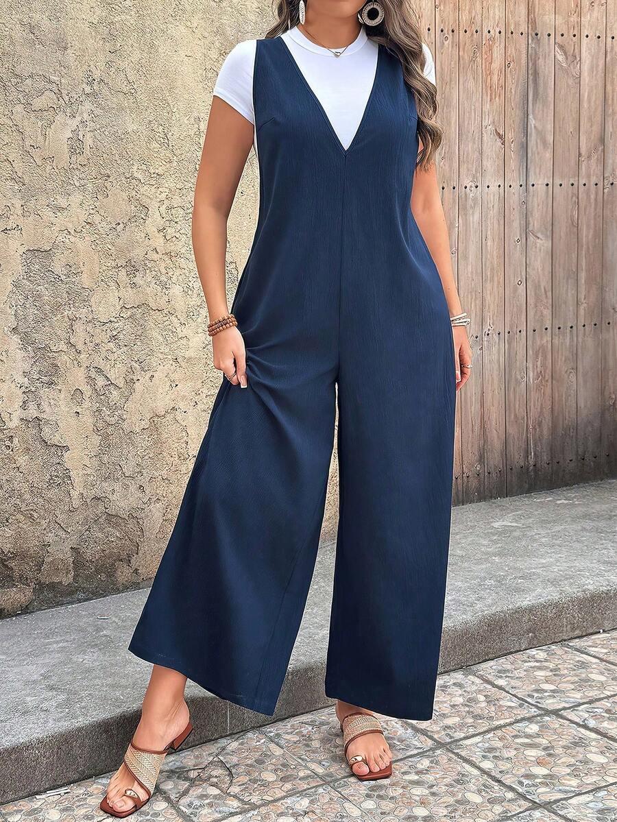 GRANATOWY KOMBINEZON CASUAL
