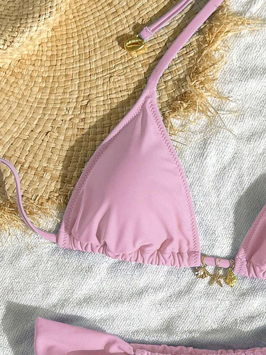 różowy dół od bikini