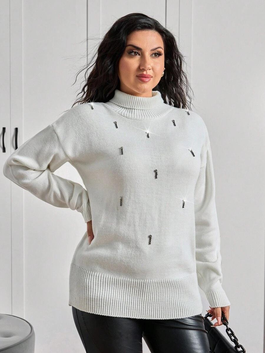 SWETER Z GOLFEM ZE ZDOBIENIEM