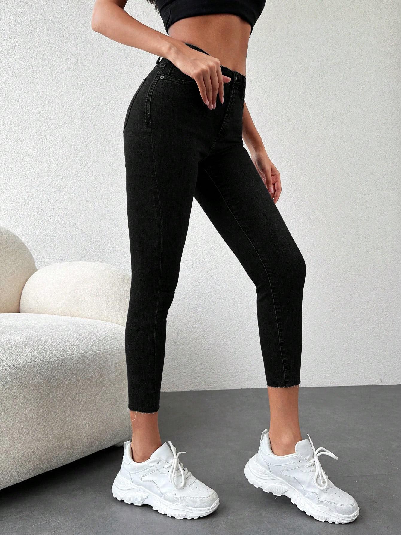 CZARNE SPODNIE JEANS RURKI