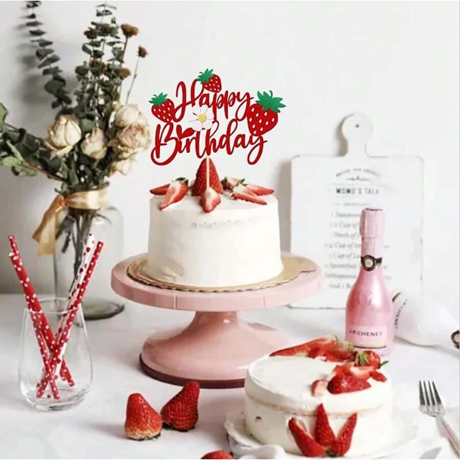 topper na tort napis happy birthday