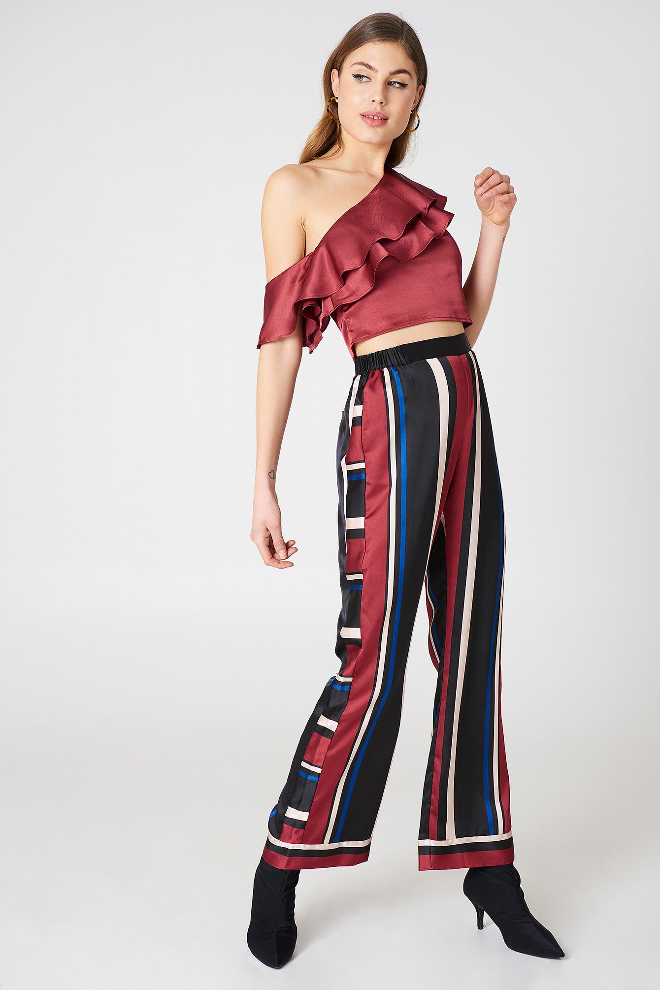 satynowy top asymetria