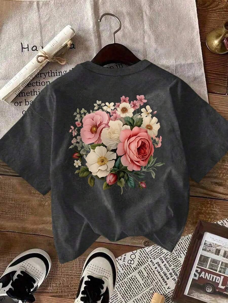 szary t-shirt print